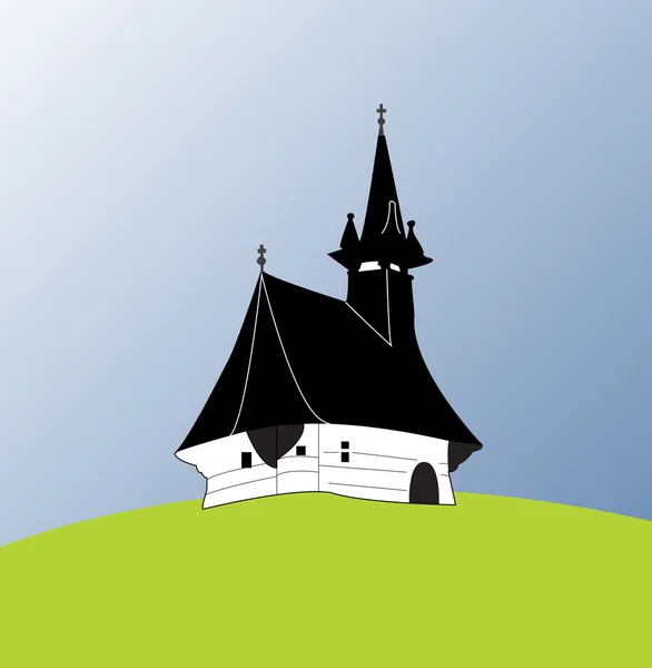 Iglesia en el cielo azul — Archivo Imágenes Vectoriales