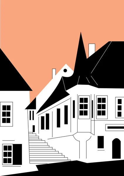 Haus in der Straße — Stockvektor