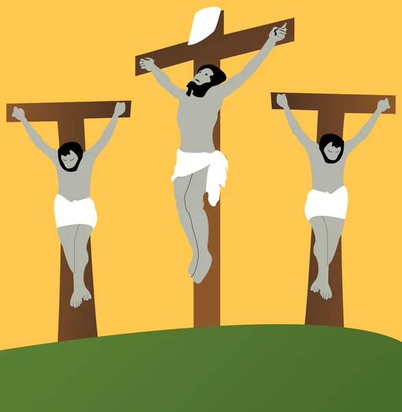 Jesús en la cruz — Vector de stock