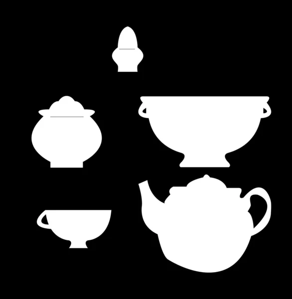 お茶セットの図 — ストックベクタ