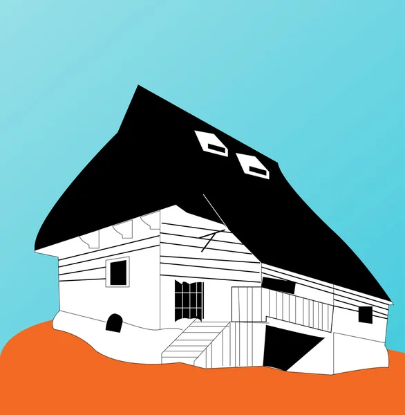 Ilustração Vetor Casa Velha — Vetor de Stock