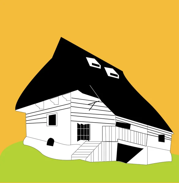 Old House Vector Illustration — Stock Vector