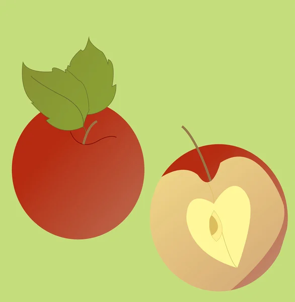 Roter Apfel — Stockvektor