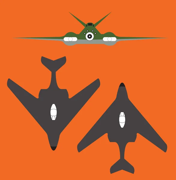 戦闘機飛行機 — ストックベクタ