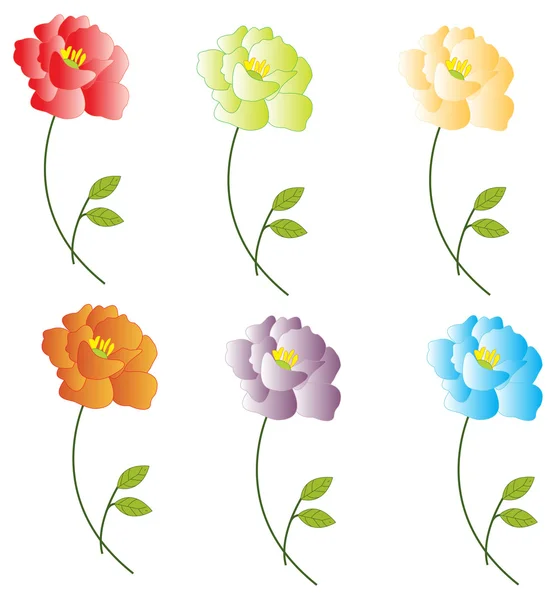 Set of flowers — Stock Vector