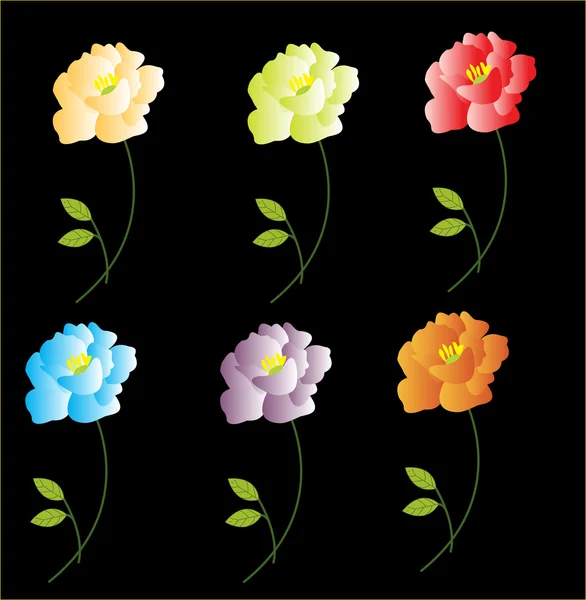 Set of flowers — Stock Vector