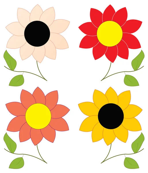 Bloemen pictogrammen — Stockvector