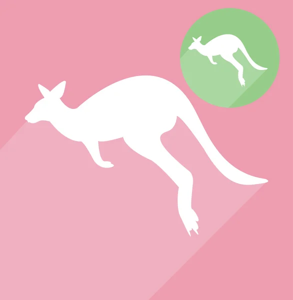 Kangaroo silhouette — Stock Vector