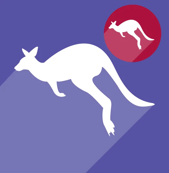 Kangaroo silhouette — Stock Vector