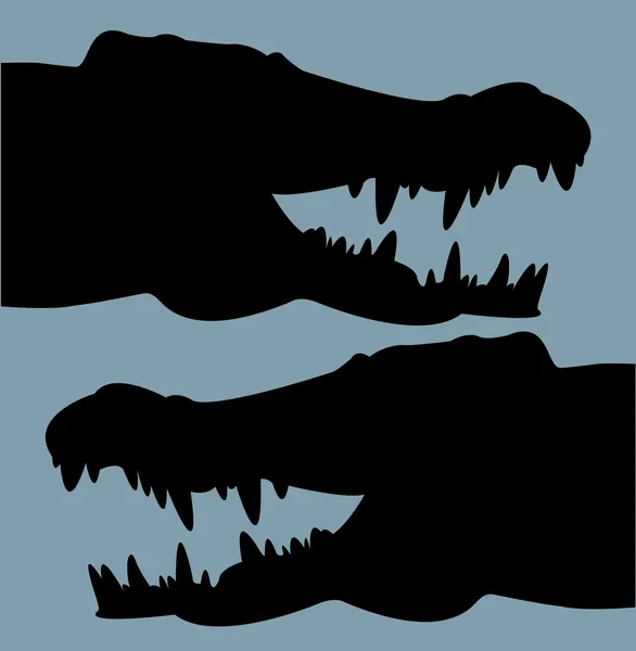 Crocodile heads — Stock Vector