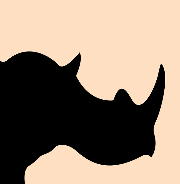 Sílhueta de cabeça de rinoceronte — Vetor de Stock