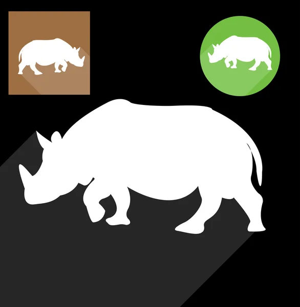 Rhinoceros silhouette — Stock Vector