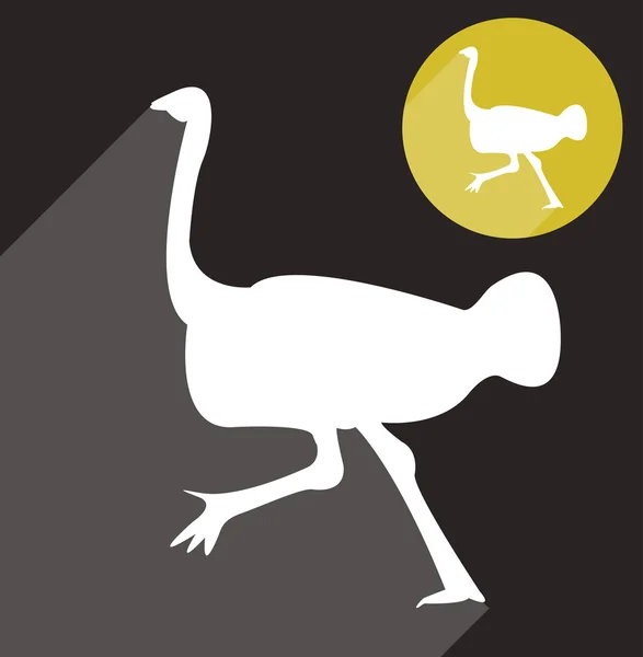 Ostrich silhouette — Stock Vector