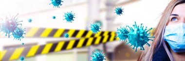 Tehlikeli korona virüsü, salgın risk konsepti. 3B illüstrasyon