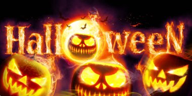 Cadılar Bayramı Korkunç Suratı. Güzel sonbahar kompozisyonu.