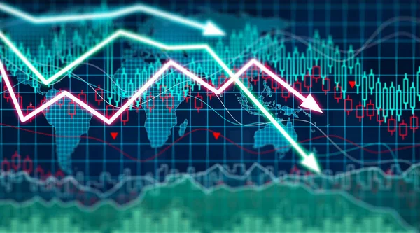 Diagram Som Representerar Börskraschen Illustration — Stockfoto