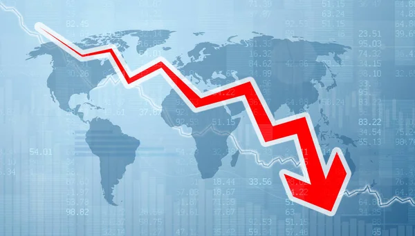 Gráficos Que Representan Caída Del Mercado Valores Ilustración —  Fotos de Stock
