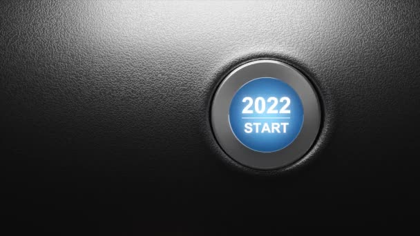 Comienza 2022 Feliz Año Nuevo Botón Película — Vídeo de stock