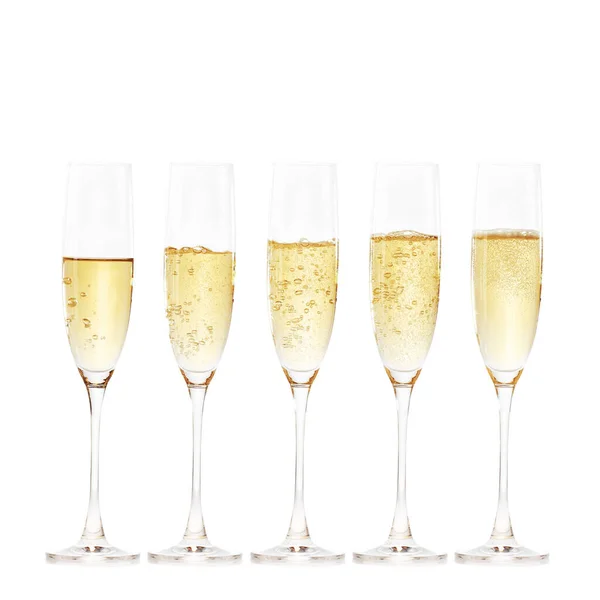 Bicchieri Champagne Con Spruzzi Concetto Tema Celebrativo — Foto Stock