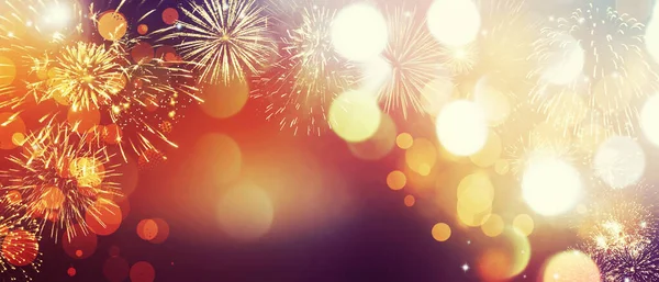 Красочный Фейерверк Фоне Боке Новогодние Праздники Абстрактные Праздники — стоковое фото