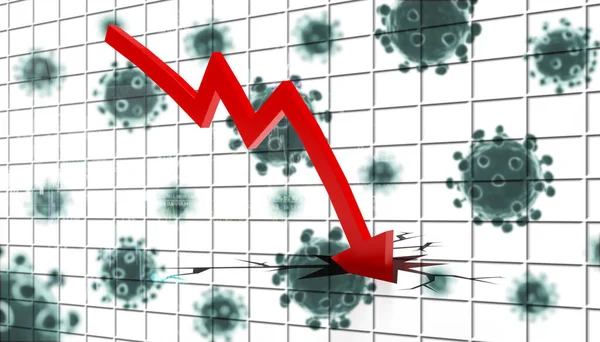 Concepto Economía Mundial Virus Corona Impacto Del Coronavirus Bolsa Valores — Foto de Stock