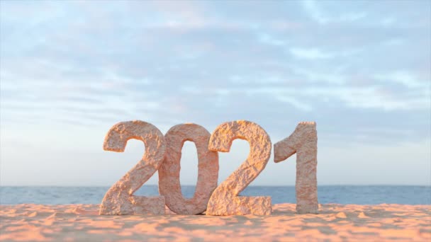 Gelukkige Nieuwjaarsfilm Begin Met Het Jaar 2022 Animatie — Stockvideo