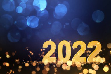 2022 Yeni Yıl Festivali için yaratıcı tasarım konsepti. 3B illüstrasyon