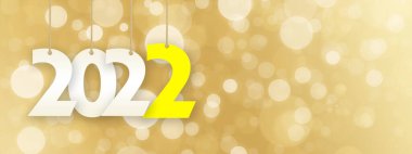 2022 Yeni Yıl Festivali için yaratıcı tasarım konsepti. 3B illüstrasyon