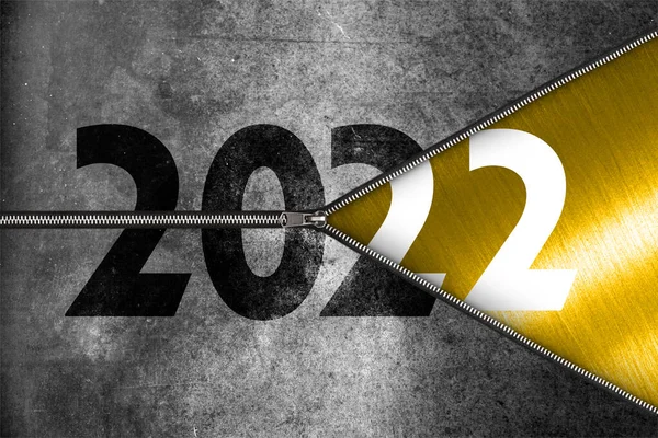 2022年新年的创意设计理念 3D插图 — 图库照片