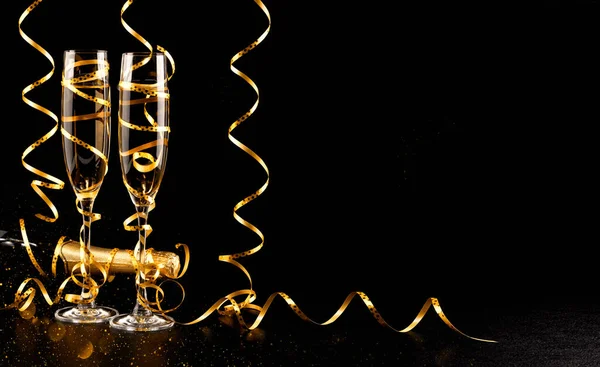 Champagneglass Med Plask Feiringstema – stockfoto