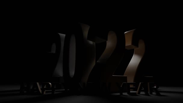 あけましておめでとうございます 2022年に始まります 3Dアニメーション — ストック動画