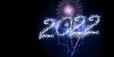 2022 Yeni Yıl Festivali için yaratıcı tasarım konsepti. 3B illüstrasyon