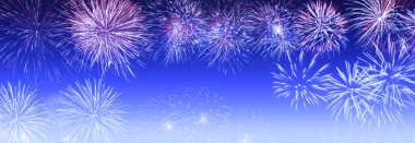 Bokeh özgeçmişi olan renkli bir havai fişek. Yeni yıl kutlaması, soyut tatil geçmişi