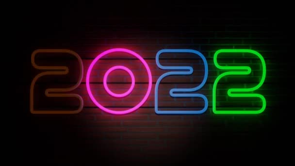 Mutlu Yıllar Filmi 2022 Yılına Başla Boyutlu Canlandırma — Stok video