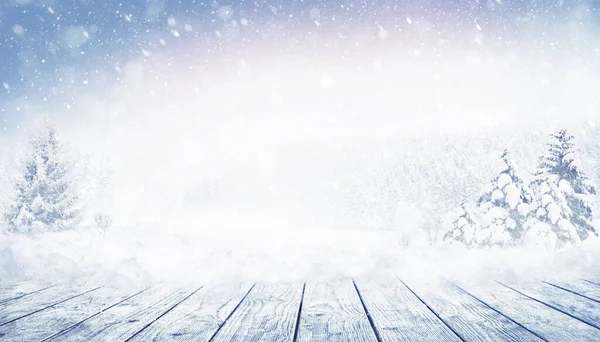 Weihnachtskomposition Und Winterkonzept Schneelandschaft Weihnachten Und Neujahr Border Art Design — Stockfoto