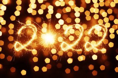 2022 Yeni Yıl Festivali için yaratıcı tasarım konsepti. 3B illüstrasyon