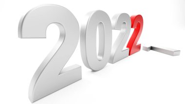 2022 Yeni Yıl Festivali için yaratıcı tasarım konsepti. 3B illüstrasyon