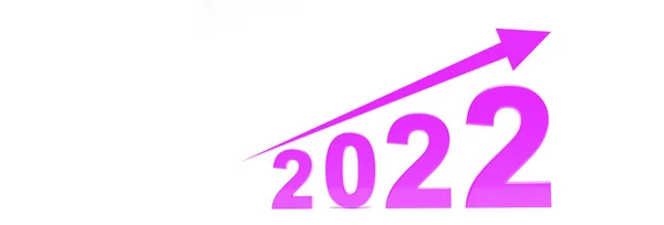 2022年新年的创意设计理念 3D插图 — 图库照片