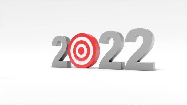 Καλή Πρωτοχρονιά Στόχος Για 2022 Κινούμενα Σχέδια — Αρχείο Βίντεο