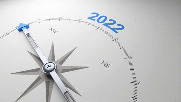 Gelukkige Nieuwjaarsfilm Navigatie Naar 2022 Animatie — Stockvideo