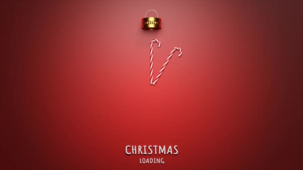 Merry Christmas Loading Concept Candy Cane — Stockvideo