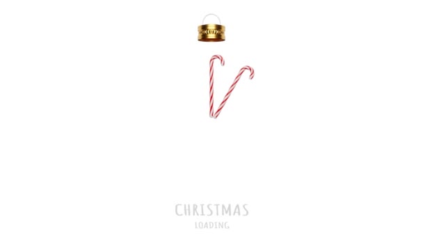 Merry Christmas Loading Concept Candy Cane — Stockvideo