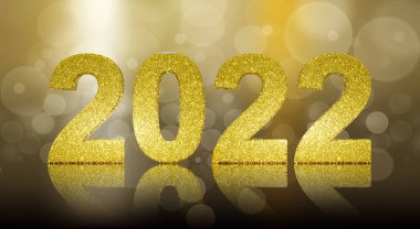 2022 Yeni Yıl Festivali için yaratıcı tasarım konsepti. 3B illüstrasyon