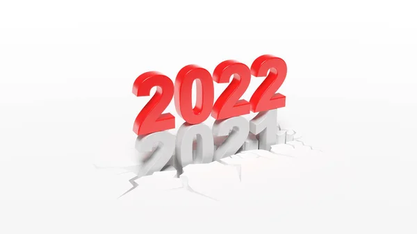 2022年新年的创意设计理念 3D插图 — 图库照片