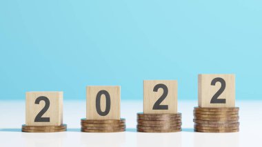 2022 Yeni Yıl Festivali için yaratıcı tasarım konsepti. 3B illüstrasyon