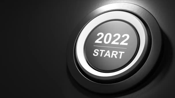2022年開始 新年の幸せボタン 3D映画 — ストック動画