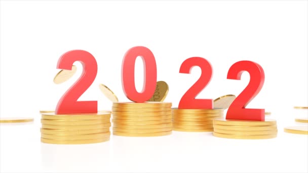 Buon Film Capodanno Inizio Finanziario Anno 2022 Animazione — Video Stock