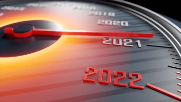 Happy New Year Movie 2022 Speedometer Animation — Stock Video