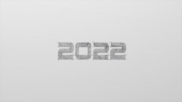 Καλή Πρωτοχρονιά Ξεκινήστε Για Έτος 2022 Κινούμενα Σχέδια — Αρχείο Βίντεο