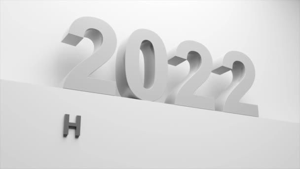 Feliz Año Nuevo Película Comienza Año 2022 Animación — Vídeo de stock